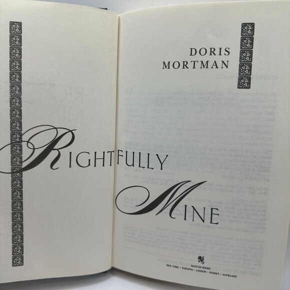Rightfully Mine By Doris Mortman Hardcover First Edition 1989 Bantam Books - Picture 4 of 5